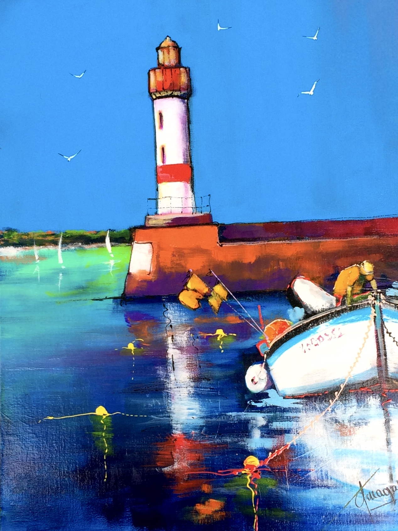 Sous le phare acrylique 61x46 